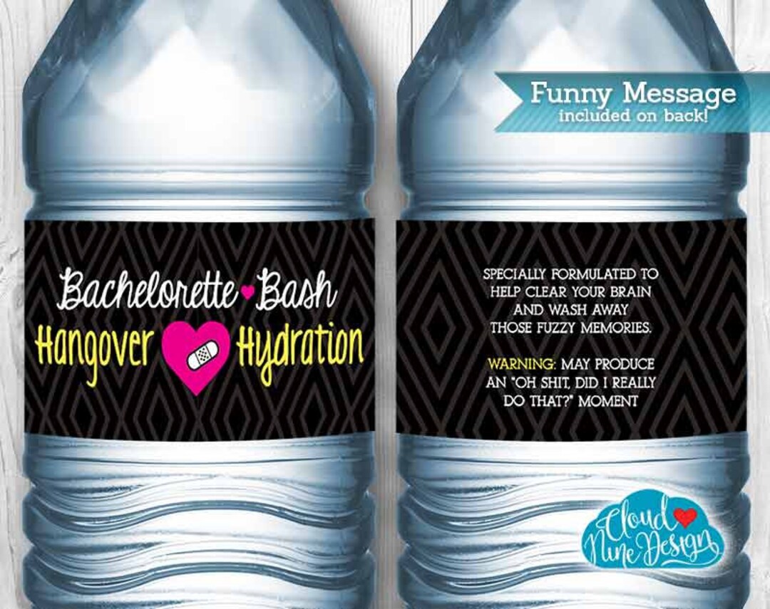 Bachelorette Water Bottle Labels {digital Download} - Hangover ...