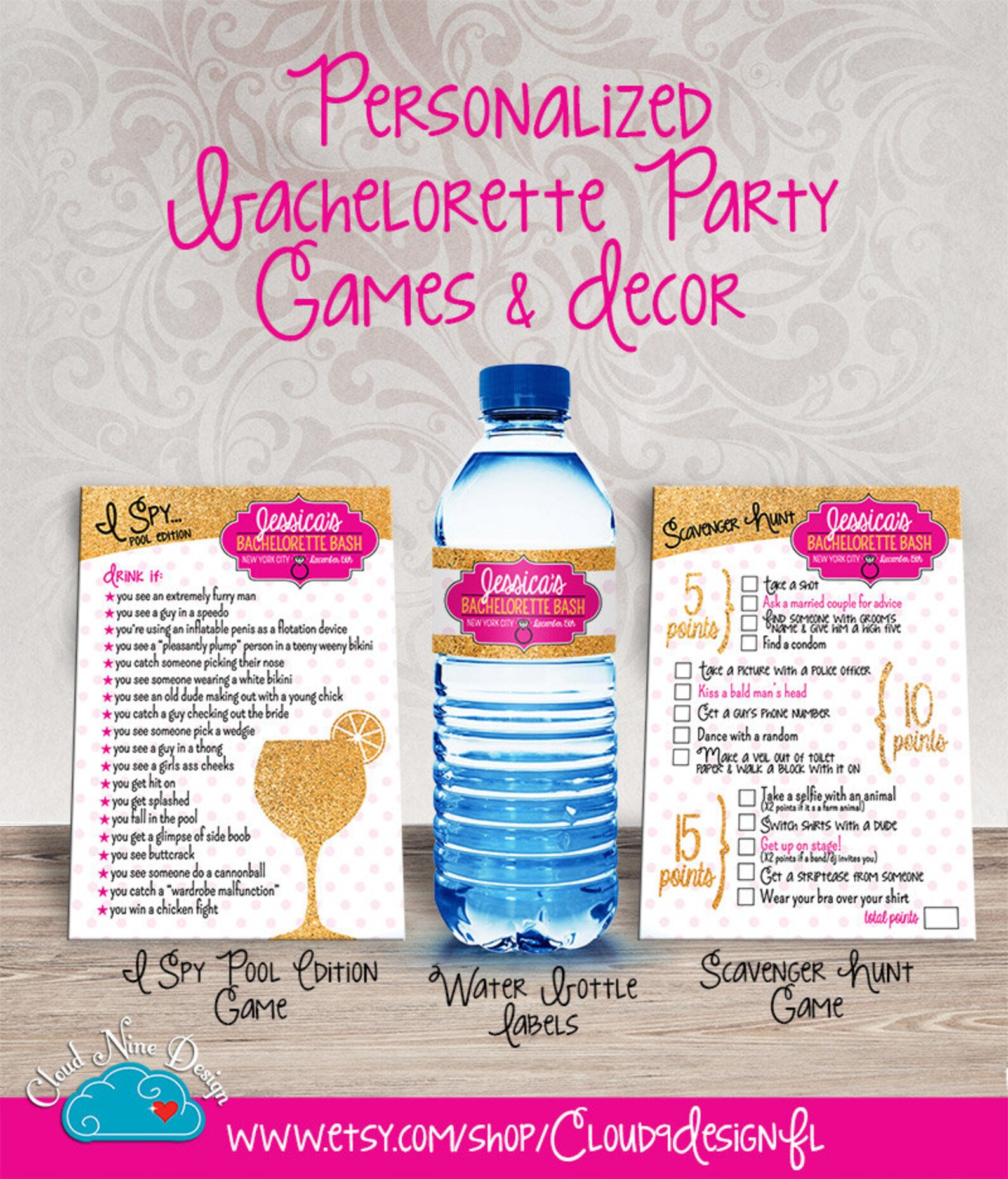 Bachelorette Party Water Bottle Labels CUSTOM Printable | Etsy