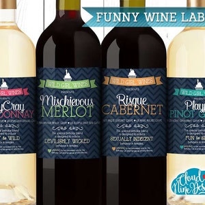 Birthday Party Wine Labels {Digital Download} - Set of 4 Printable Labels - Her 21st Birthday, 30th Birthday, 40th Birthday - Party Decor