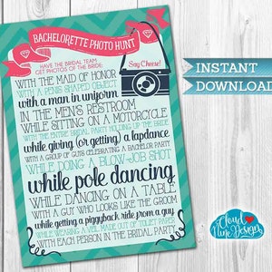 Bachelorette Photo Scavenger Hunt - Bachelorette Party Game {Instant Download} - Spellen voor de bruid - Afdrukbare DIY