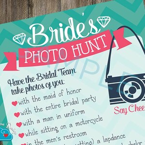 Bride's Photo Scavenger Hunt - Bachelorette Party Game {Instant Download} - Spellen voor de bruid - Afdrukbare DIY