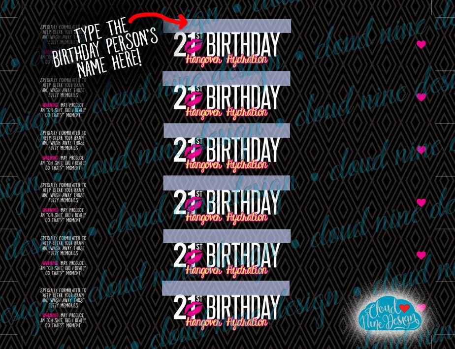 18th birthday bottle labels