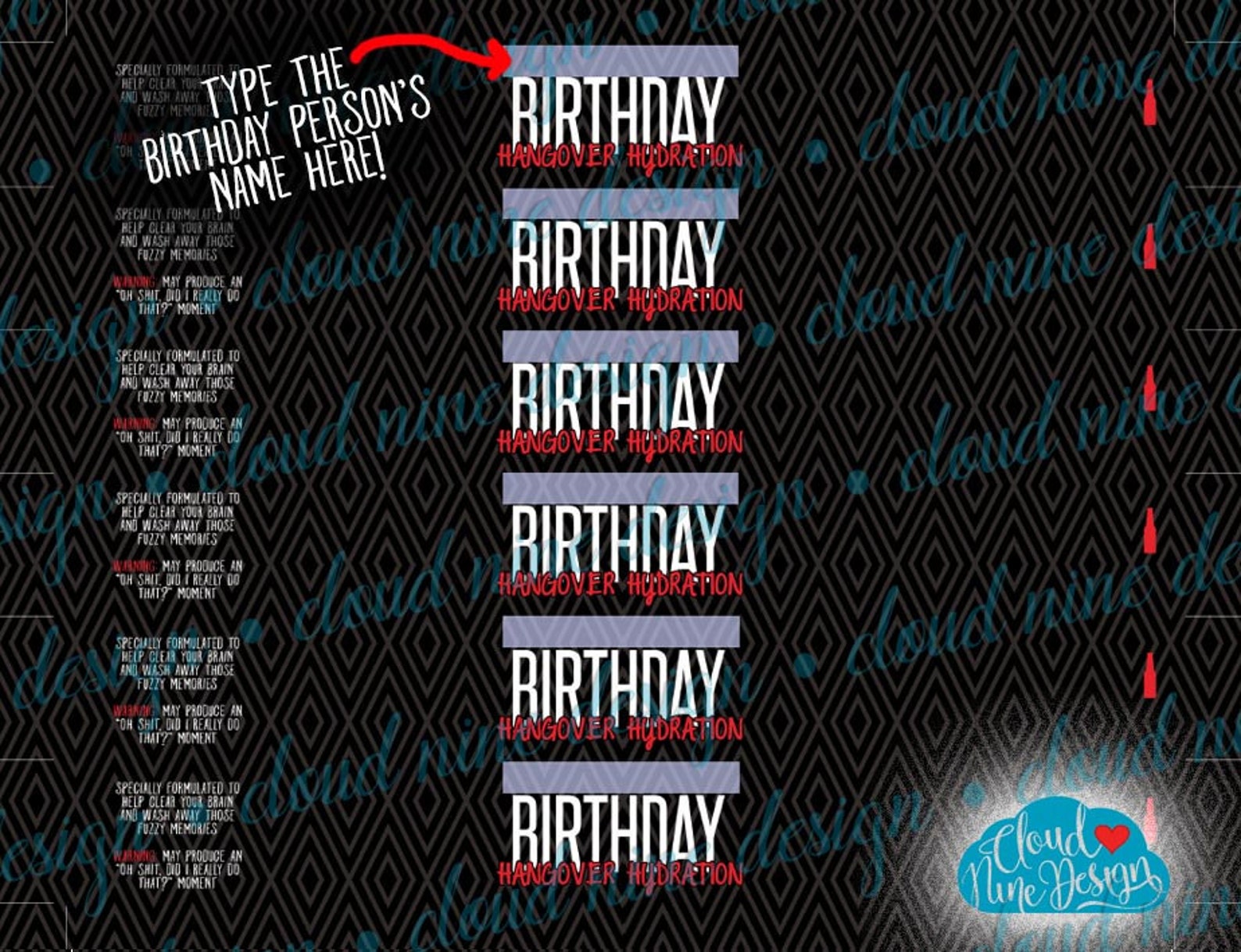 Birthday Water Bottle Labels Personalized instant | Etsy