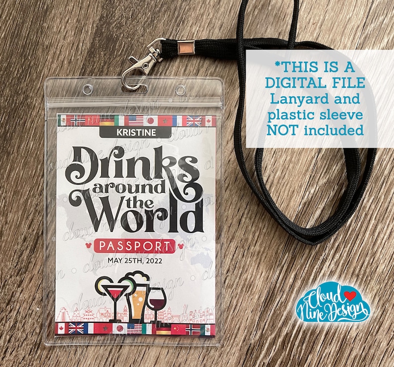 Personalized Drinking Around the World Passport for Epcot Day Etsy