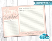 Recipe Card - Bridal Shower Recipe - Printable card - {INSTANT DOWNLOAD} Recipe for the Bride - Bride's Stationery