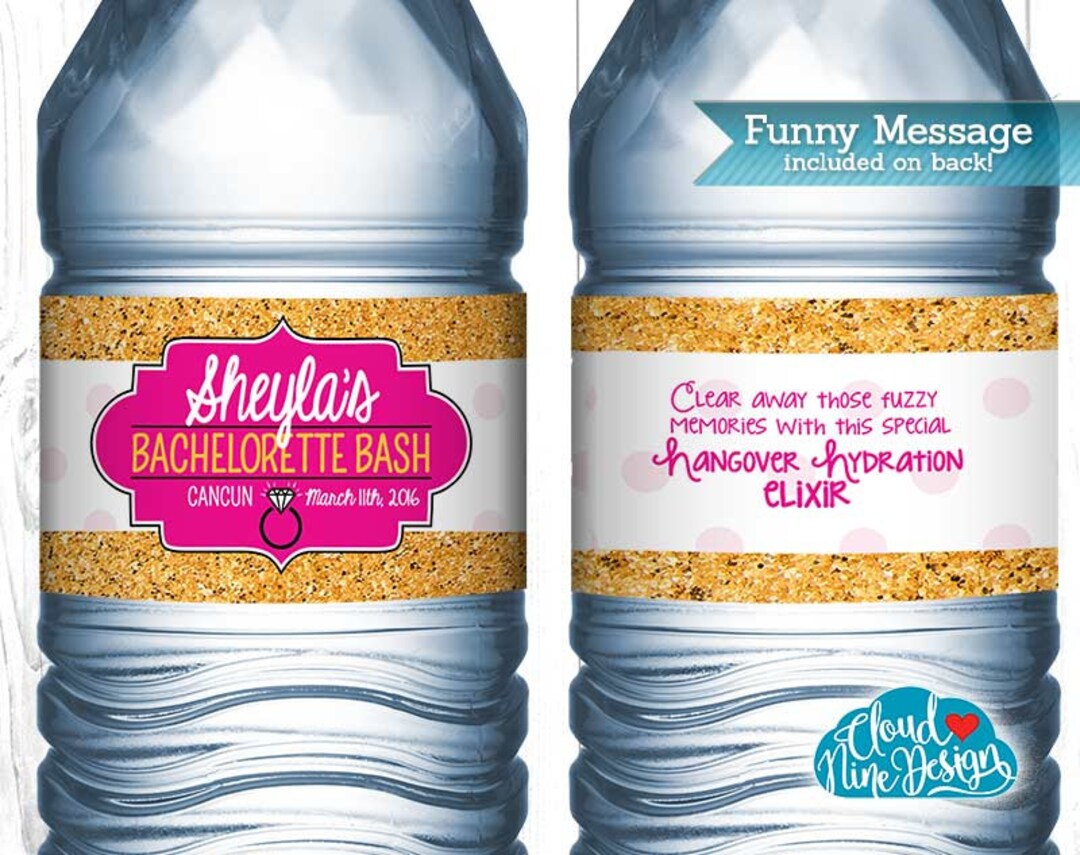 Bachelorette Party Water Bottle Labels CUSTOM Printable - Etsy