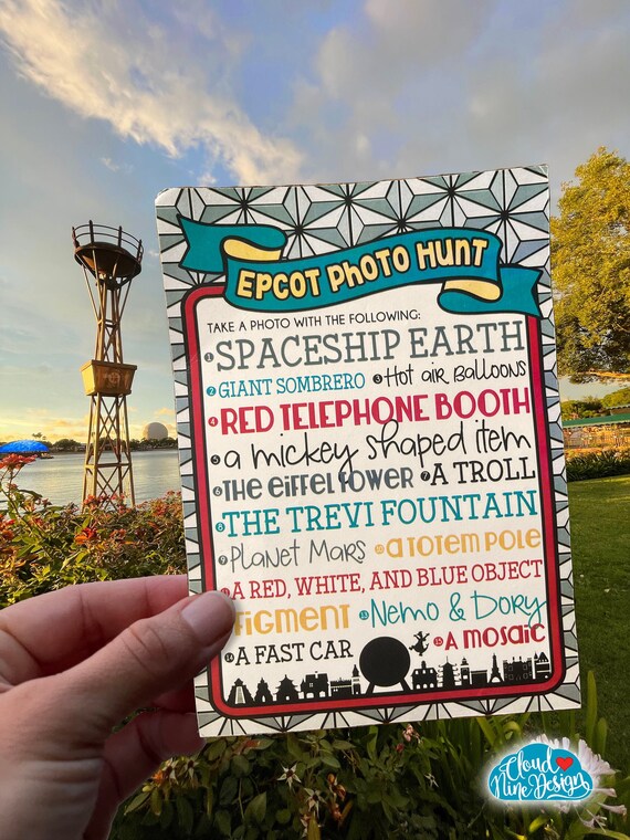 Epcot Scavenger Hunt Travel Photo Hunt Vacation Game Etsy