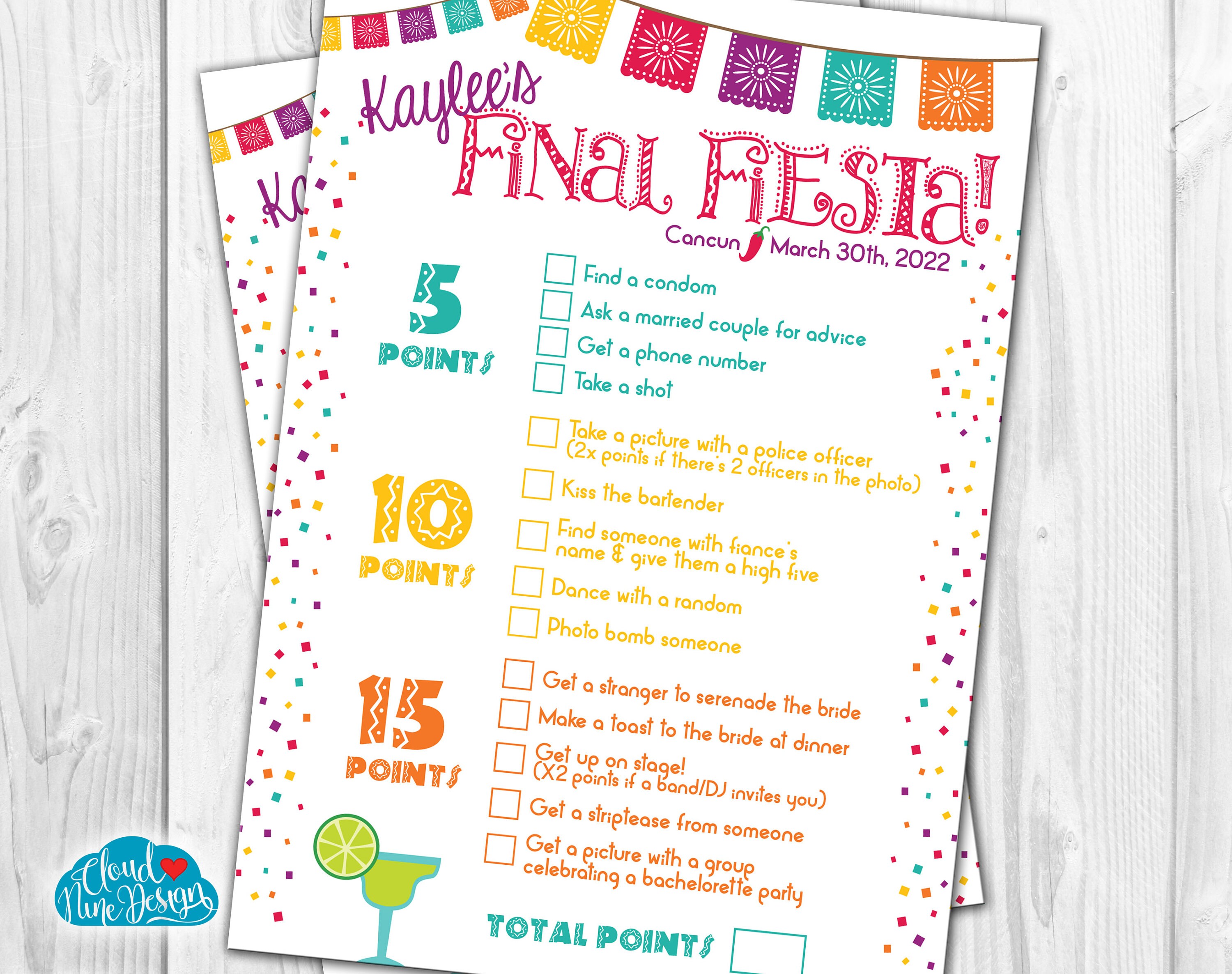 Bachelorette Party Game Scavenger Hunt PERSONALIZED final - Etsy