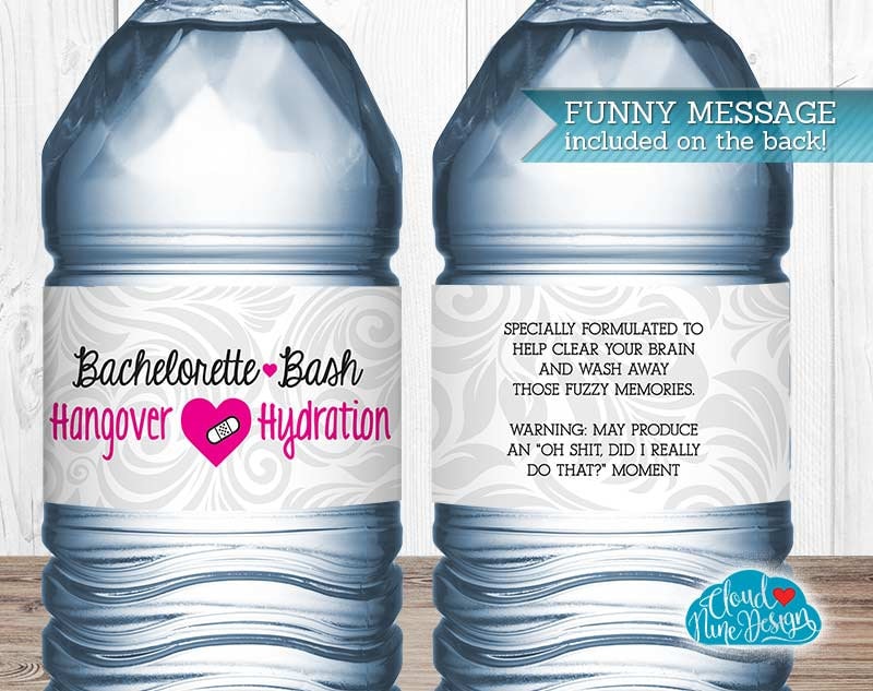 Empty Water Bottle, bring for pompoms  Bottle, Water bottle, Water bottle  label design