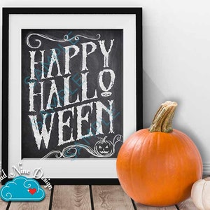 Halloween Printable Sign 8x10 Happy Halloween Chalkboard - Etsy