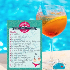 Vrijgezellenfeestspel I Spy Pool Edition {Instant Download} - Spellen voor de bruid en bruidsfeest afdrukbare DIY