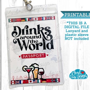 Drinking Around the World Passport for Epcot, Day Drinking List, Beverages around the World, Travel Game, Epcot Drinking Day, World Showcase