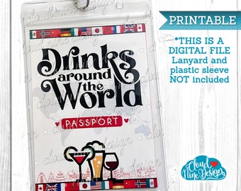 Drinking Around the World Passport for Epcot, Day Drinking List, Beverages around the World, Travel Game, Epcot Drinking Day, World Showcase