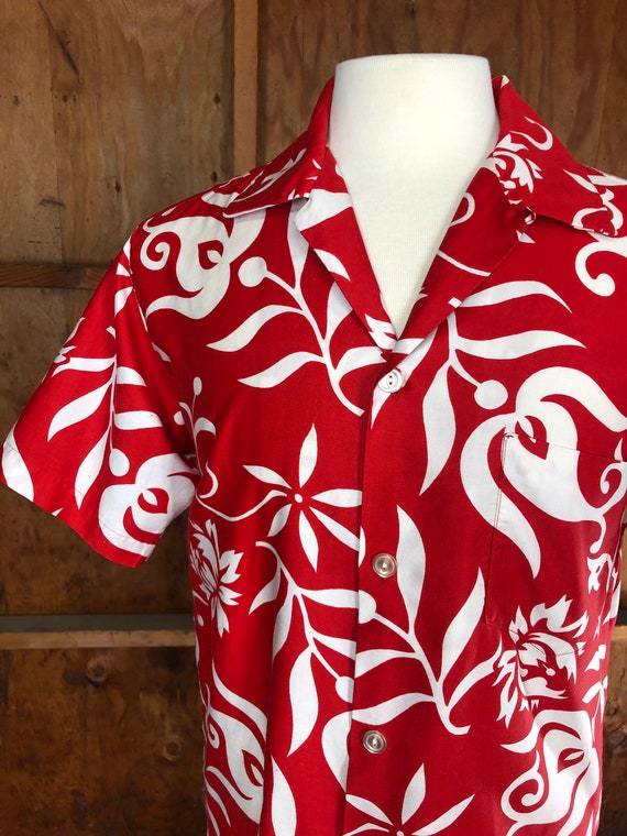 Vintage 60s Paradise Hawaii Brushed Cotton Aloha … - image 3