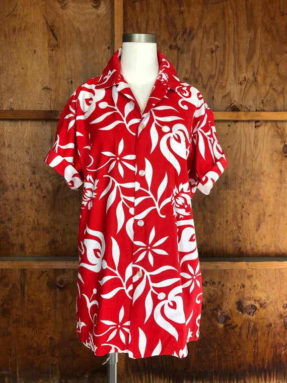 Vintage 60s Paradise Hawaii Brushed Cotton Aloha … - image 8