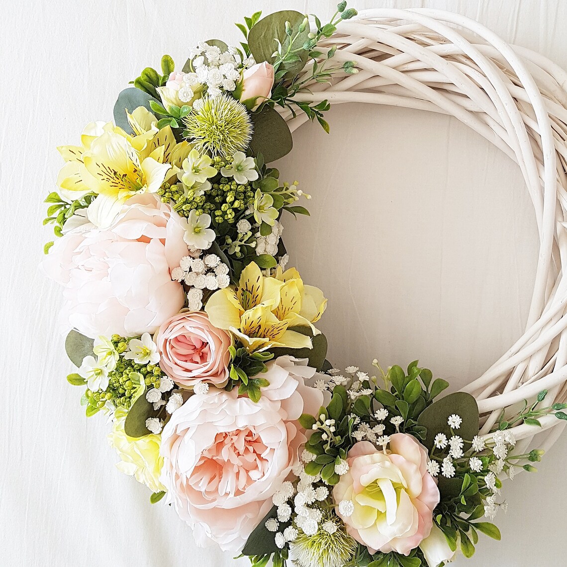 Blush home wreath Blush front door wreath Blush home flower Etsy