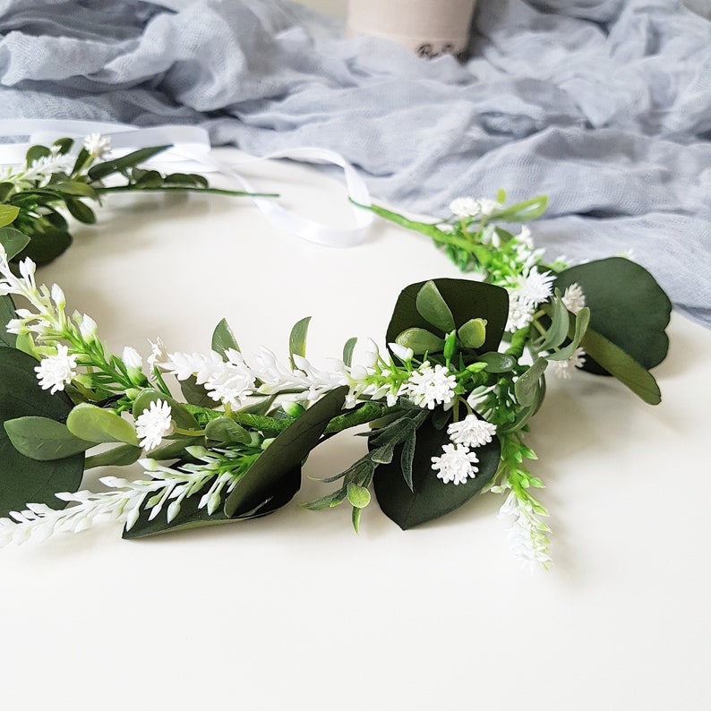 Eucalyptus and baby breath crown Eucalyptus Boho flower crown Etsy