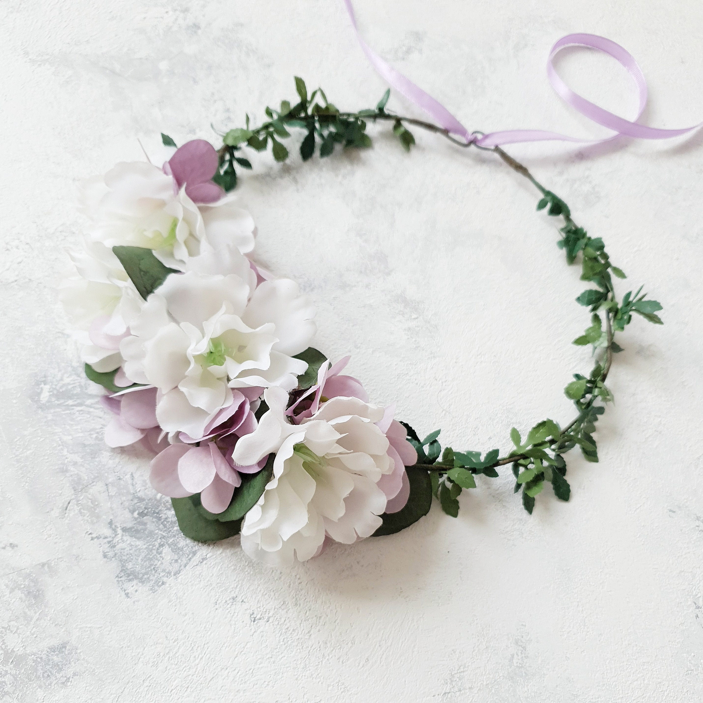Soft lilac flower crown Lavender flower crown Bridal lavender Etsy