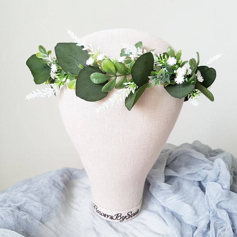 Eucalyptus and baby breath crown Eucalyptus Boho flower crown Etsy