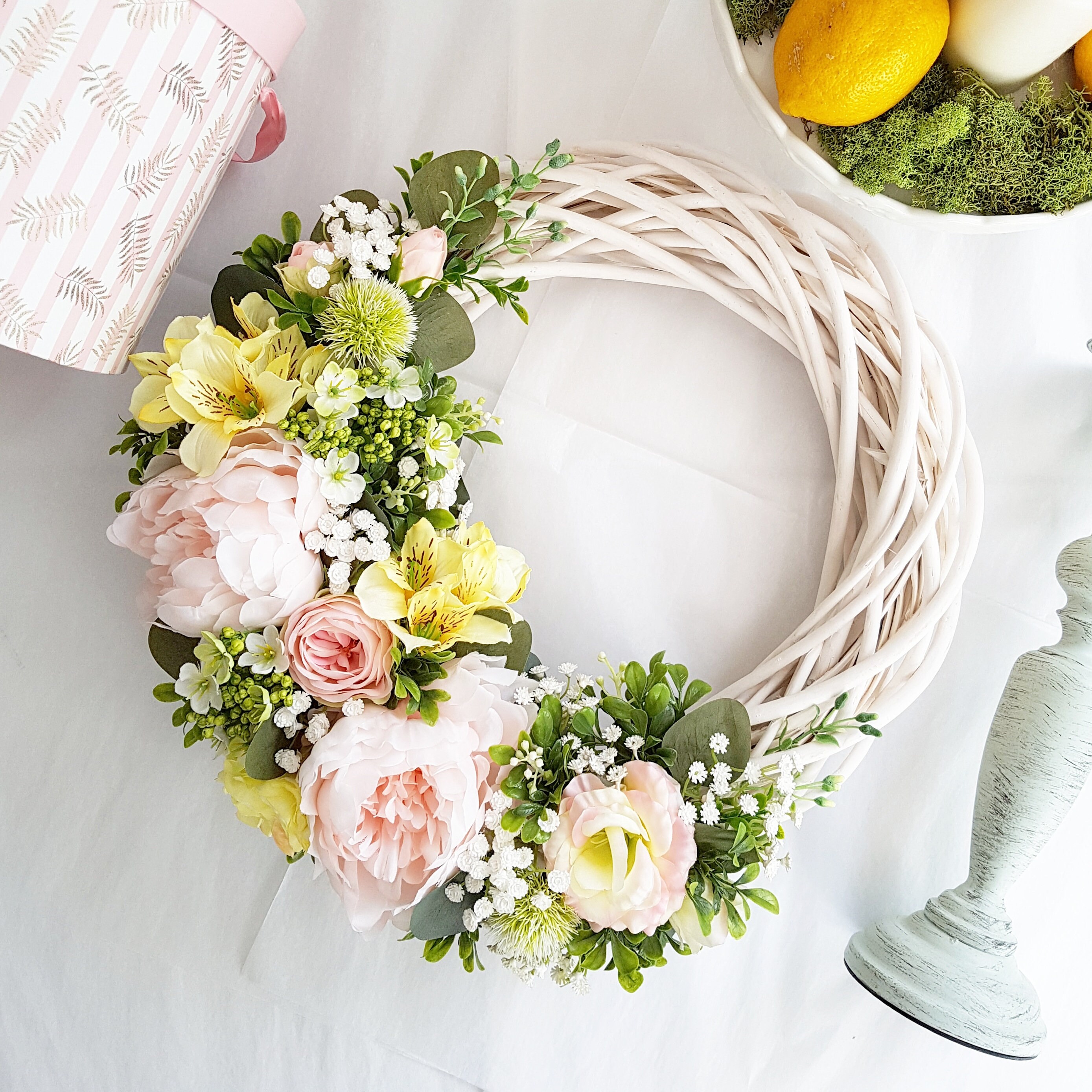 Blush home wreath Blush front door wreath Blush home flower Etsy