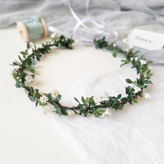 Baby Breath Flower Crown Set Baby Breath Headpiece Babys Etsy