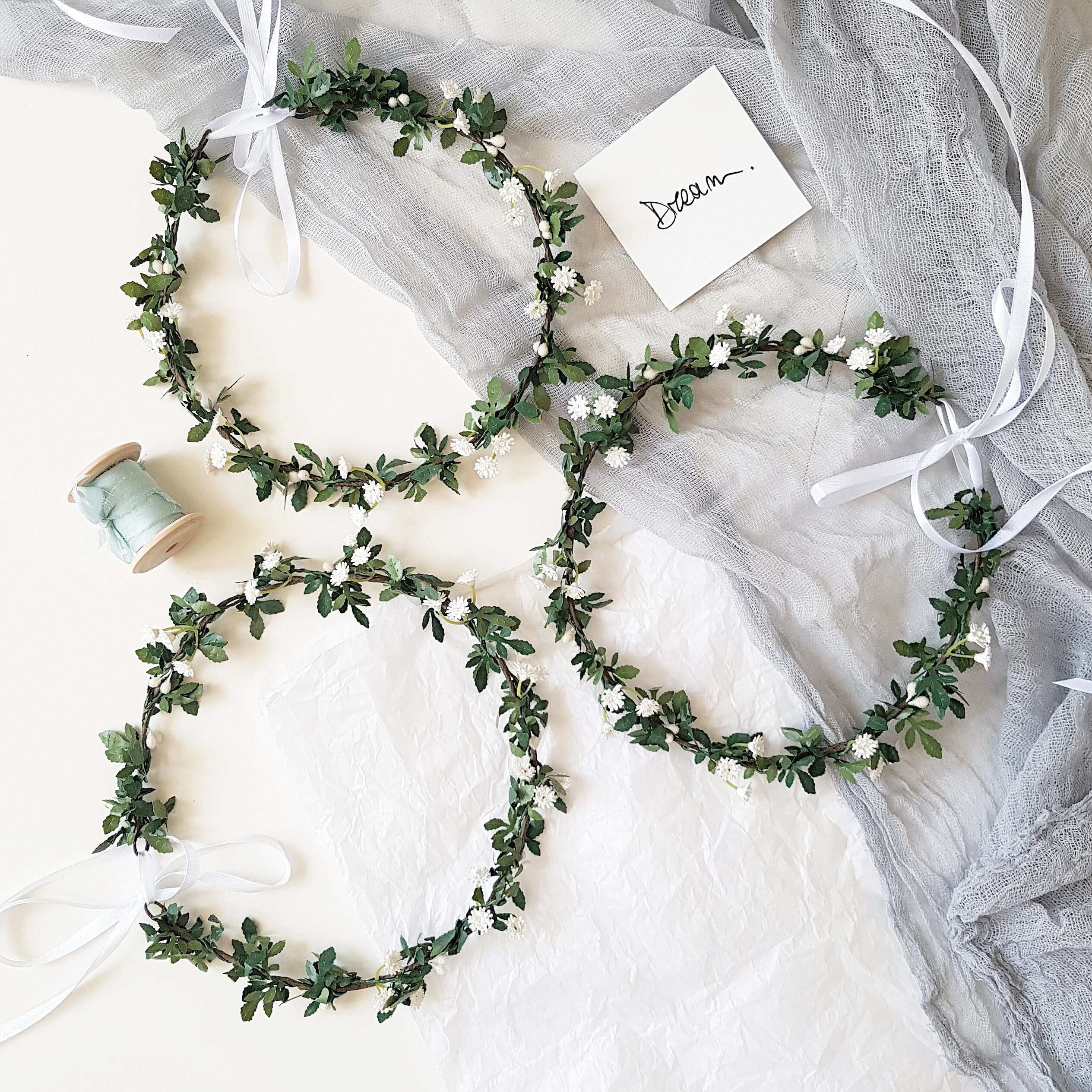 Greenery crown Baby breath flower crown Greenery Baby breath Etsy