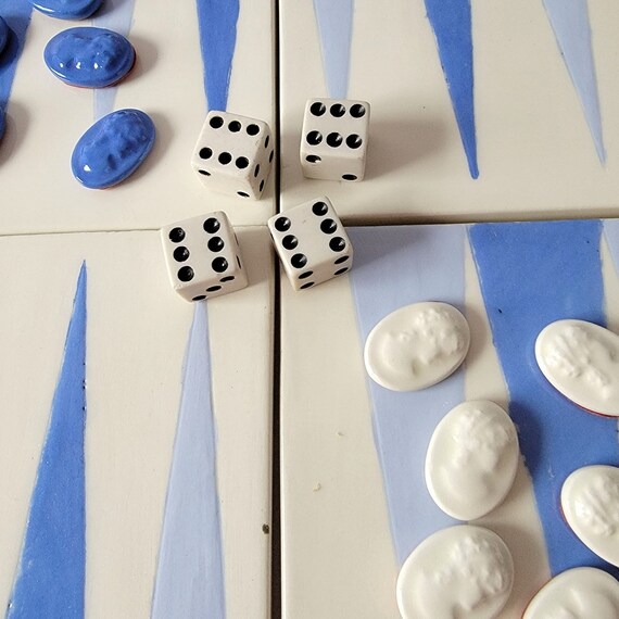 Kitchen Towel Game Backgammon Blue Social & 100% 