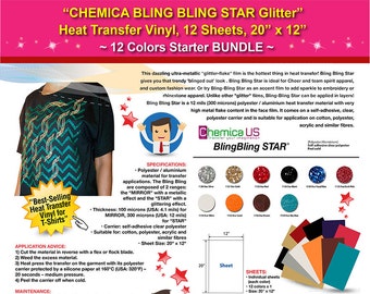 12 Siser Glitter Heat Transfer Vinyl