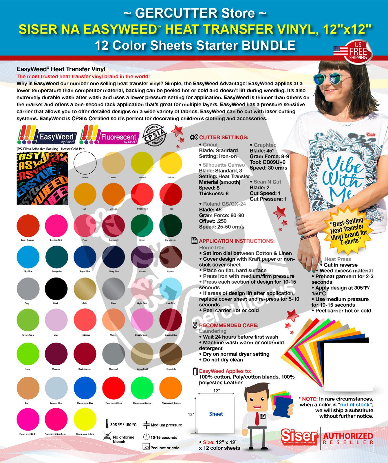 Electric Colors-6 Piece Starter Bundle Easy Weed Cricut Heat Transfer Vinyl Electric Colors-6 Piece Starter Bundle Easy Weed Cricut Heat Transfer Vinyl
