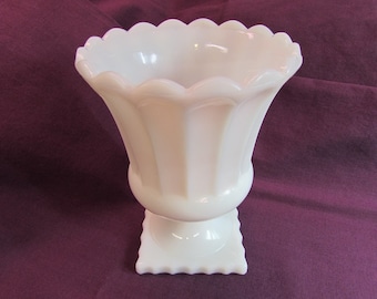 Footed Milk Glass Planter