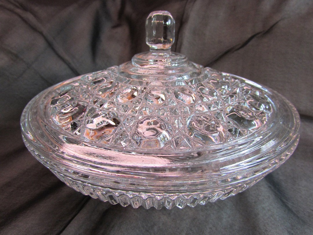Indiana Glass Lidded Candy Dish Etsy