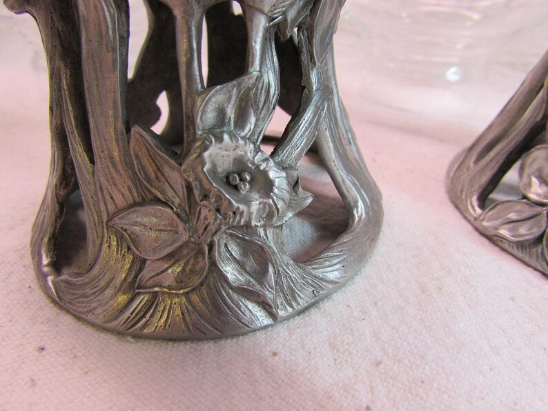 Seagull Pewter Candle Holders With Hurricane Globes, Set of 2 Etsy