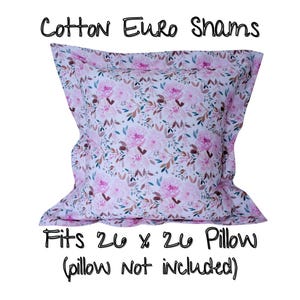Euro Sham, Floral Euro Sham, Custom Home Decor, Home Decor, Bedroom Decor, Pillow Sham, Pillow not included