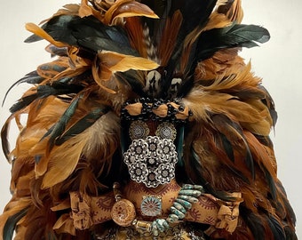 Original Mardi Gras Mischief Doll Celebration Tribal Predator Hunter Alliance ArtDoll by Connie Born