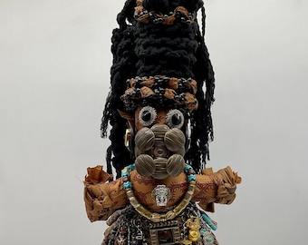 Original Mardi Gras Mischief Doll Mayan Tribal Spirit ArtDoll by Connie Born
