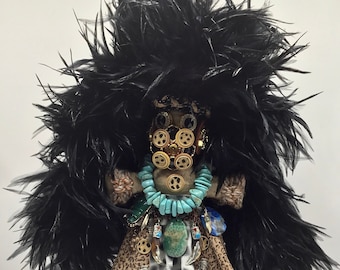 Original Mardi Gras Mischief Doll Mayan Warrior ArtDoll by Connie Born