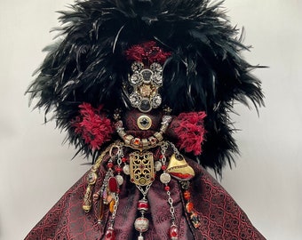Original Mardi Gras MisChief OOAK MisChief NEw Orleans Gothic Art Doll by Connie Born