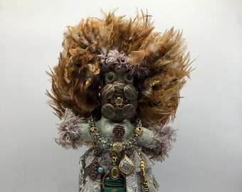 Original Mardi Gras MisChief Doll MisChief Mayan Tribal Spirit ArtDoll  by Connie Born