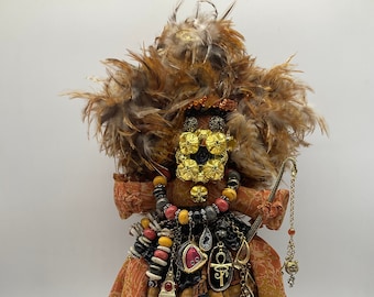 Original Mardi Gras Mischief Doll Celebration NOLA Voodoo Priestess Cinnamon Black by Connie Born