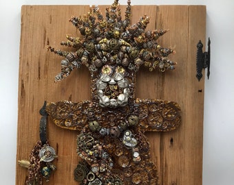Original Mardi Gras MisChief Steampunk I Ceramic Artdoll Series by Connie Born