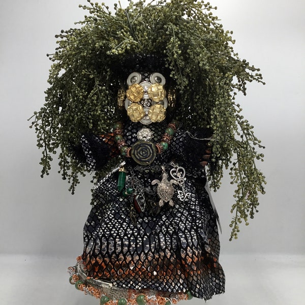 Original OOAK Mardi Gras MisChief Swamp Queen Art Doll  by Connie Born