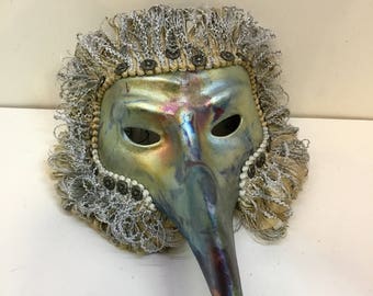 Original Mardi Gras MisChief Masquerade Raku Mask by Connie Born & KLH Pottery