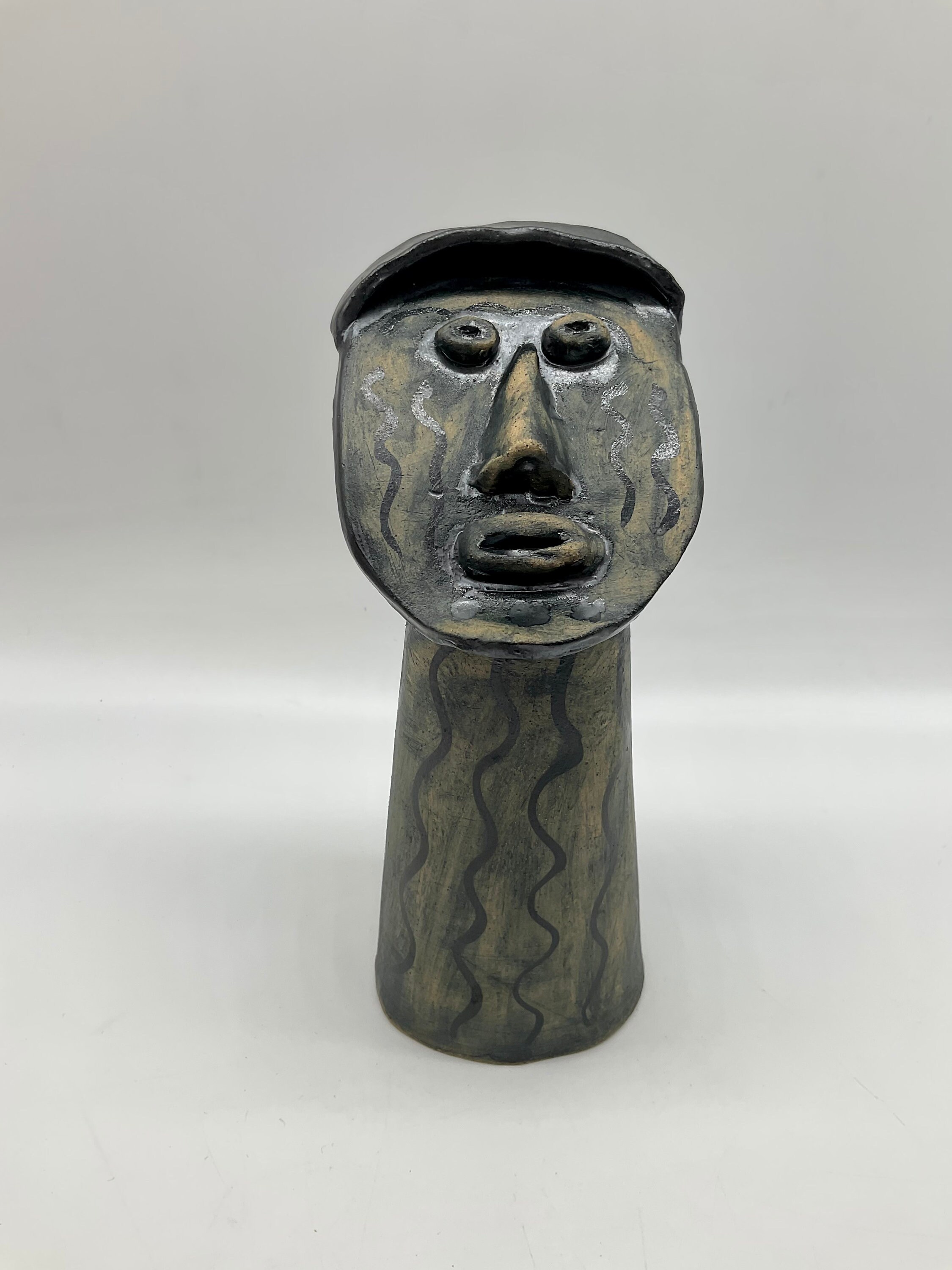 Original Mardi Gras MisChief Peruvian Cloud People Chachapoya Ceramic Artdoll Series  by Connie Born