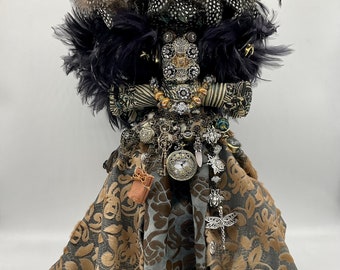 Original Mardi Gras Mischief Doll Steampunk Time Traveler Artdoll by Connie Born