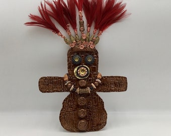 Original Mardi Gras MisChief NOLA Tribal Ceramic Artdoll Series  by Connie Born