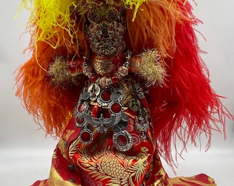 Original Mardi Gras Mischief Doll Spirit Of The Phoenix Artdoll by Connie Born