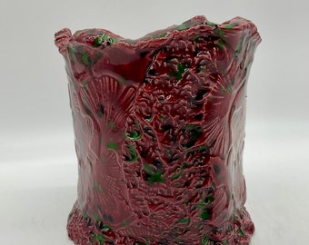 Ceramic Hand Built Pottery for Succulents Cactus Plants by Artist Connie Born Watermelon