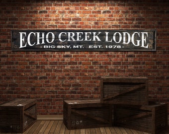 Custom Lodge Sign personalized family name or lodge name location city state established date rustic wooden framed sign, Click for details!