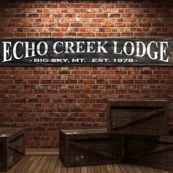 Custom Lodge Sign personalized family name or lodge name location city state established date rustic wooden framed sign, Click for details!