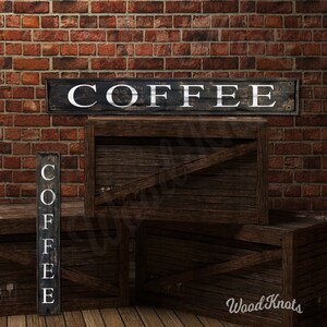 Rustic Framed Wood Coffee Sign, Farmhouse Wall Decor